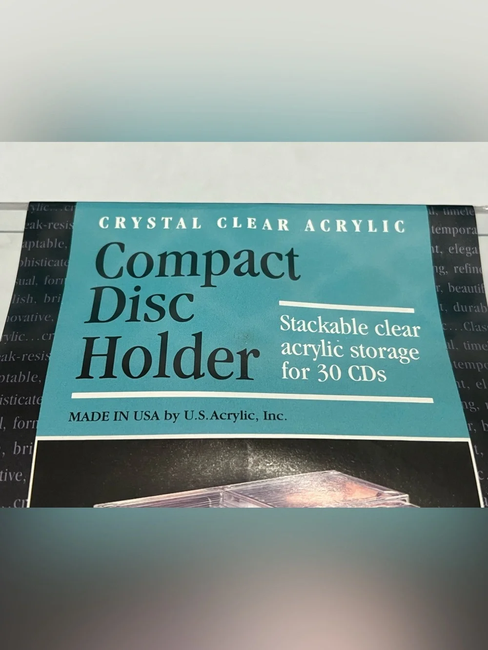 Acrylic Clear Compact Disc Holder- Holds 30 CD’s